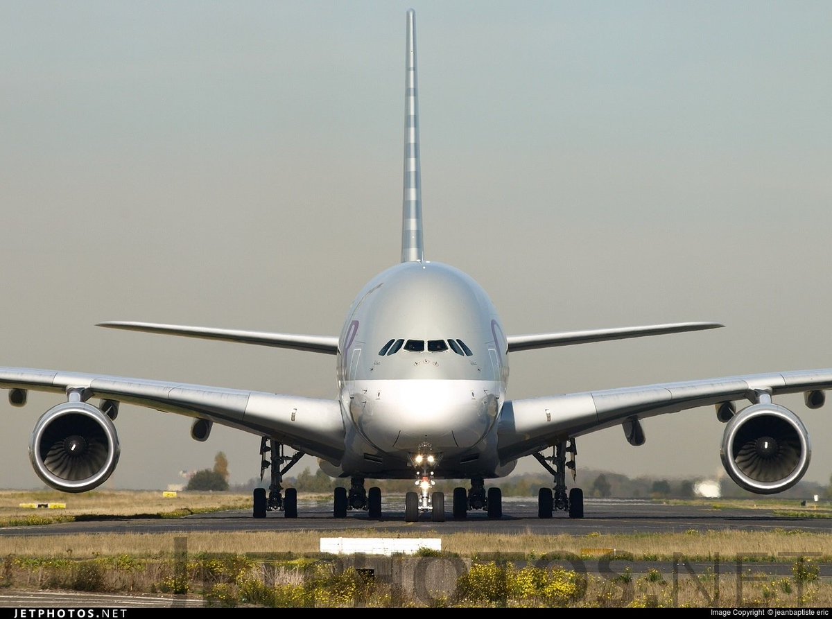 flightradar24's tweet photo. Where are all the Qatar Airways A380 parked right now?
A7-APC: LHR
A7-APD: SYD
A7-APE: BKK
A7-APF: BKK
A7-APG: SIN
A7-APH: DOH
A7-API: BKK
A7-APJ: CDG https://t.co/ZQCrKNnqy7