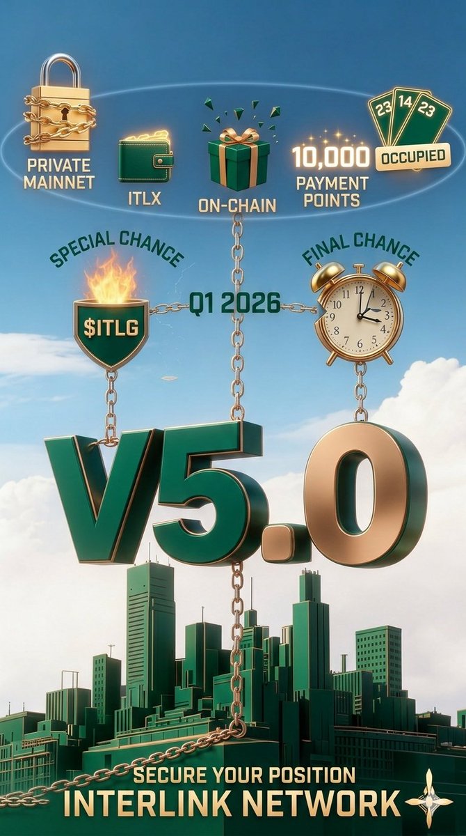 Maswelbamb's tweet photo. 🚀 ITLG V5.0 est arrivé ! La plus grande mise à jour jamais réalisée
Réseau principal privé ,Récompenses sur la blockchain,
 Pack cadeau de 10 000 points
Dernière chance au Q1 2026 ! Ne ratez pas cette opportunité ! 
Garantissez votre place dès maintenant.

#InterLink #ITLG #ITL https://t.co/0VvL5SzT2w