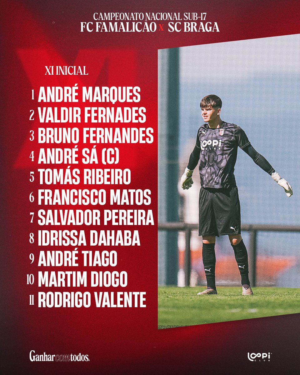 scbragaformacao's tweet photo. 📋 | 11 INICIAL - LINE UP
Já temos XI!
#Sub17 | #FCFSCB | #GanharComTodos | https://t.co/wWRMZEK3tr
