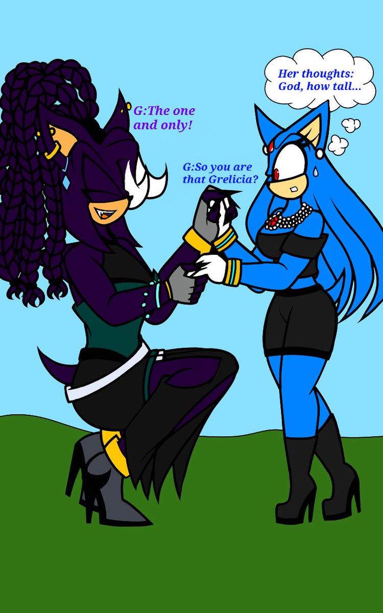 2005_lights's tweet photo. First face-to-face meeting with Grelicia👀😅
#fanart #sonicartist #sonicau #Glacius #Grey #Felicia #Grelicia https://t.co/ZLdUaz20CA