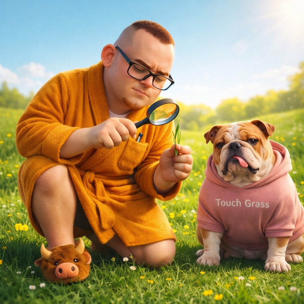 They said “touch grass.”

So I analyzed it.

Conclusion: still bullish.