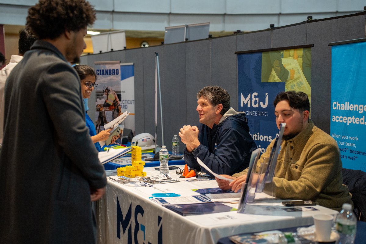 CCSU's tweet photo. Today’s conversations for tomorrow’s careers💙🔱

#WeAreCentral #engineering #careerfair https://t.co/iv5opL3C4d