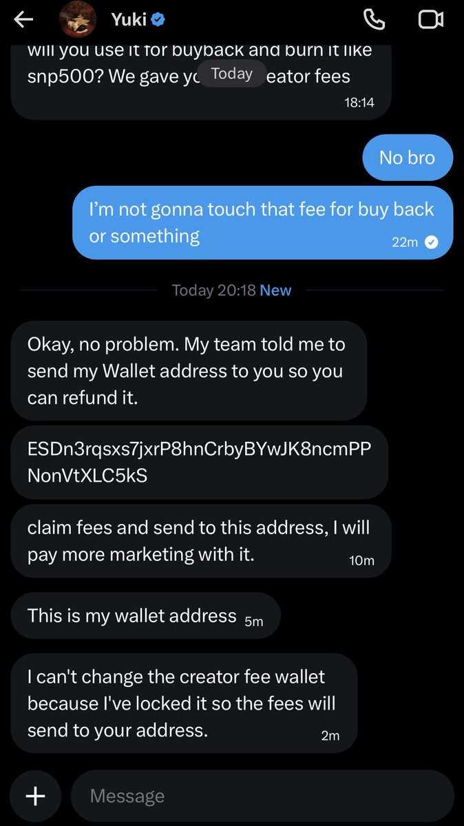 Sent fee to the dev &amp; bros, please do not redirect to my wallet, it’s a headache.

solscan.io/tx/5t4pYY2Qub1…