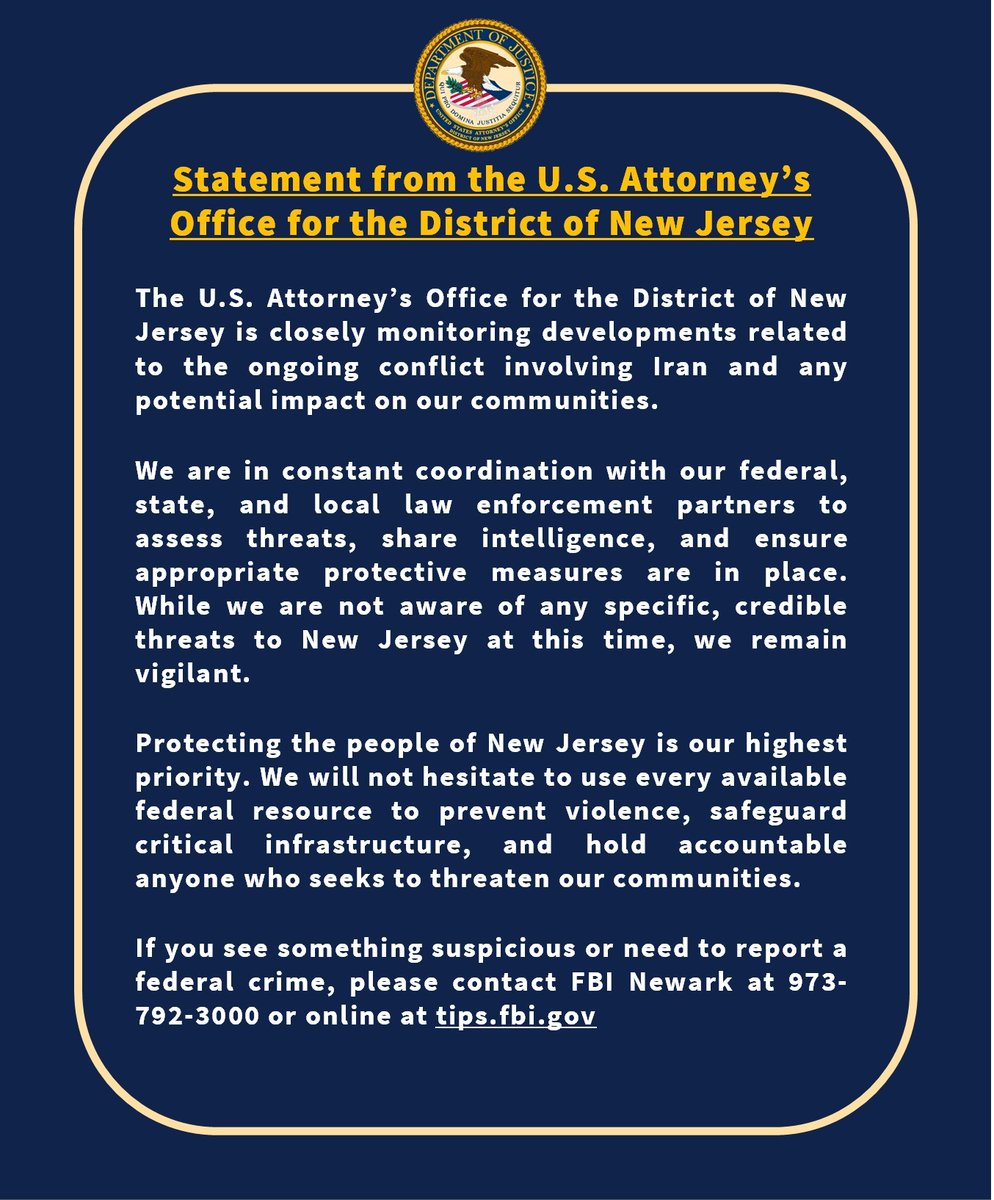 NJ US Attorney tweet media
