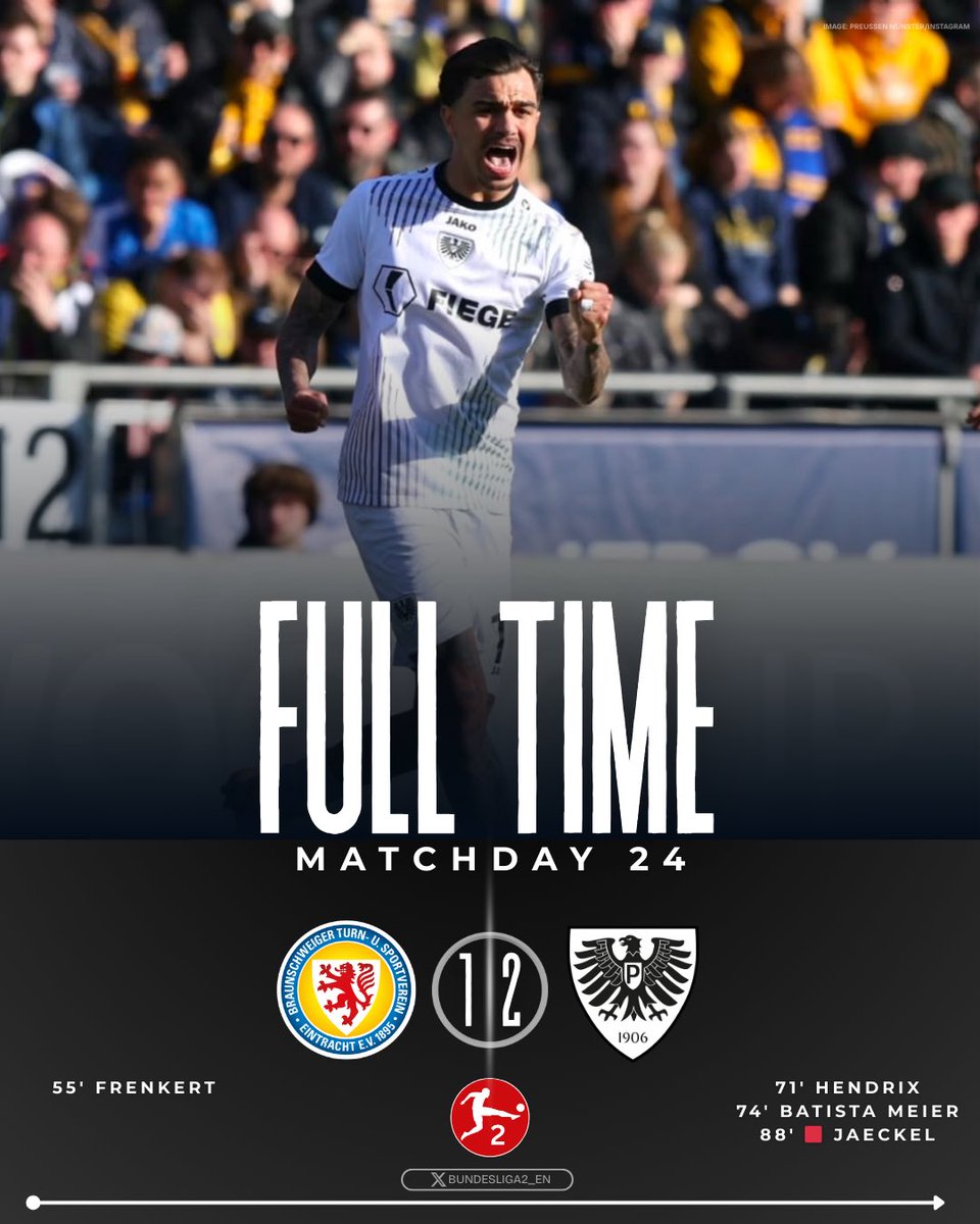 Bundesliga2_EN's tweet photo. 🔴 MATCHDAY 24

🚨 Preußen Münster turned the match against Braunschweig around in three minutes and secured the victory.

#Bundesliga2 #EBSPRM https://t.co/QeYtDbKQ8Z