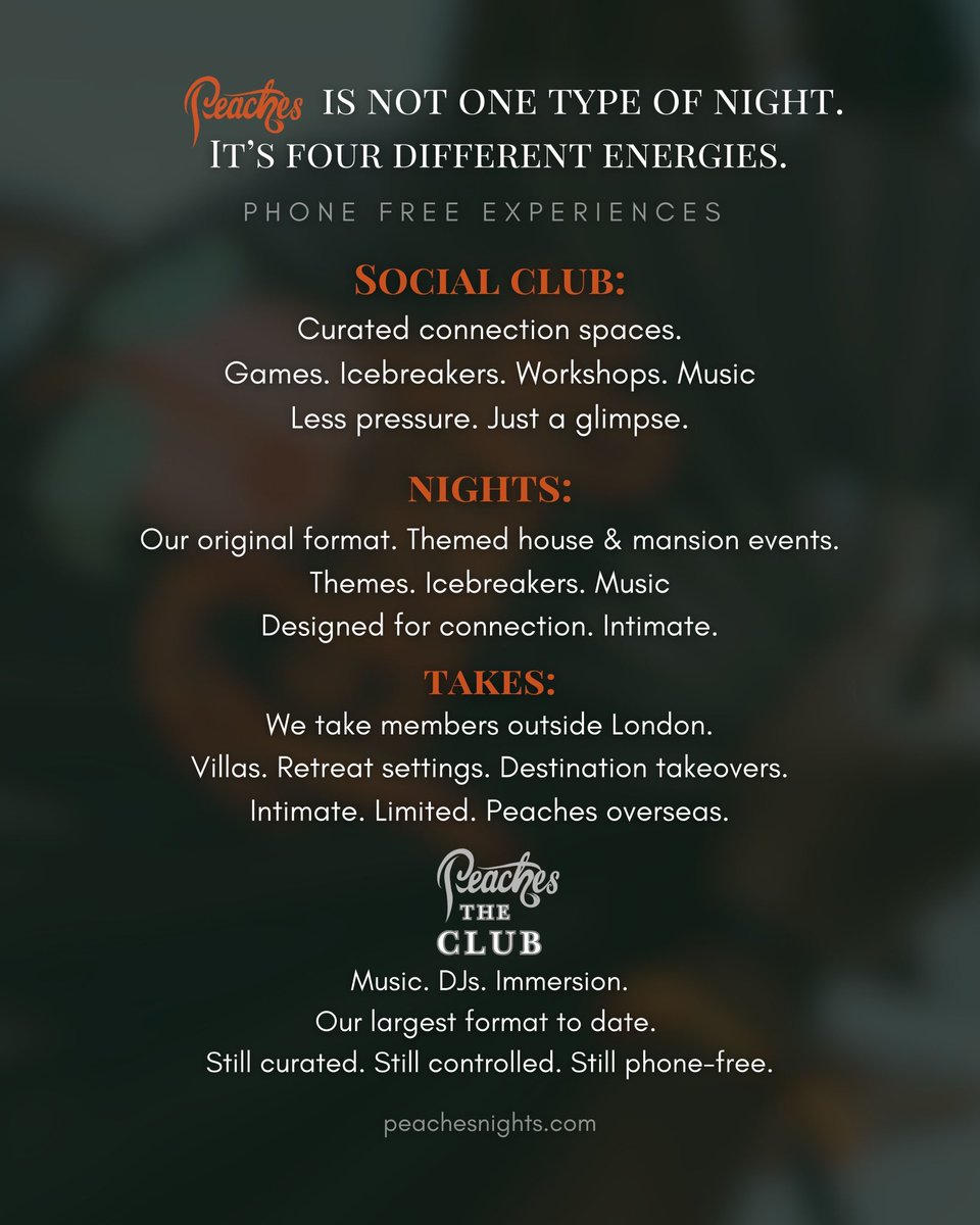 Make sure you learn your formats.
The First Bite is part of the Peaches Social Club format. 
The only type your non member friends can come to

Tickets only on: peachesnights.com
🍑