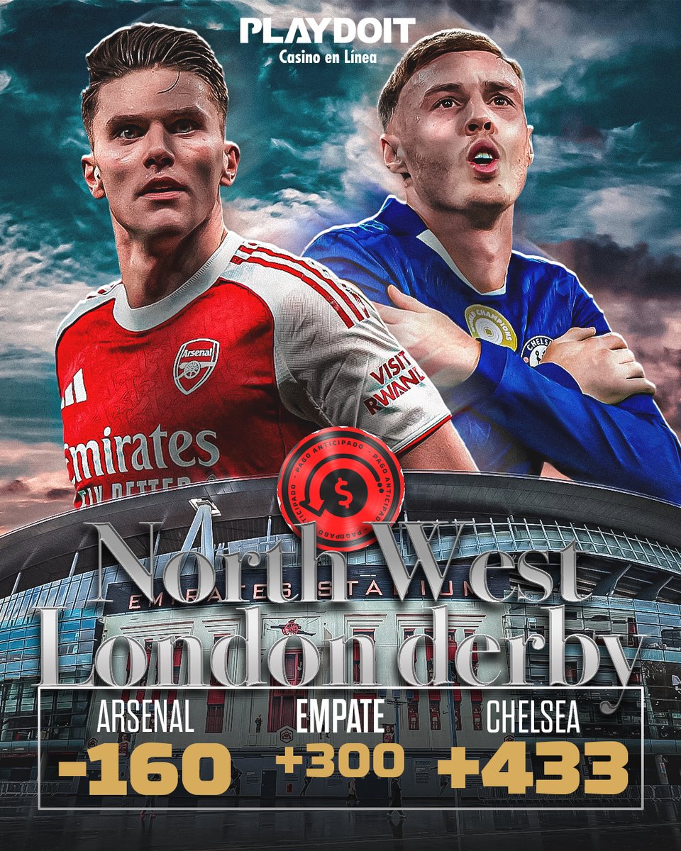 playdoitmexico's tweet photo. Tenemos Derby en Londres y va a ser ÉPICO 💥

¿Arsenal o Chelsea? https://t.co/bSU5tuE92f