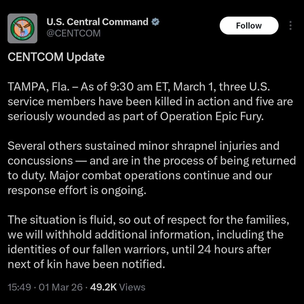 iribnews_irib's tweet image. 🔴 CENTCOM has confirmed that three American troops were #killed and five were seriously injured during operations against the Iranian people.

#Iran