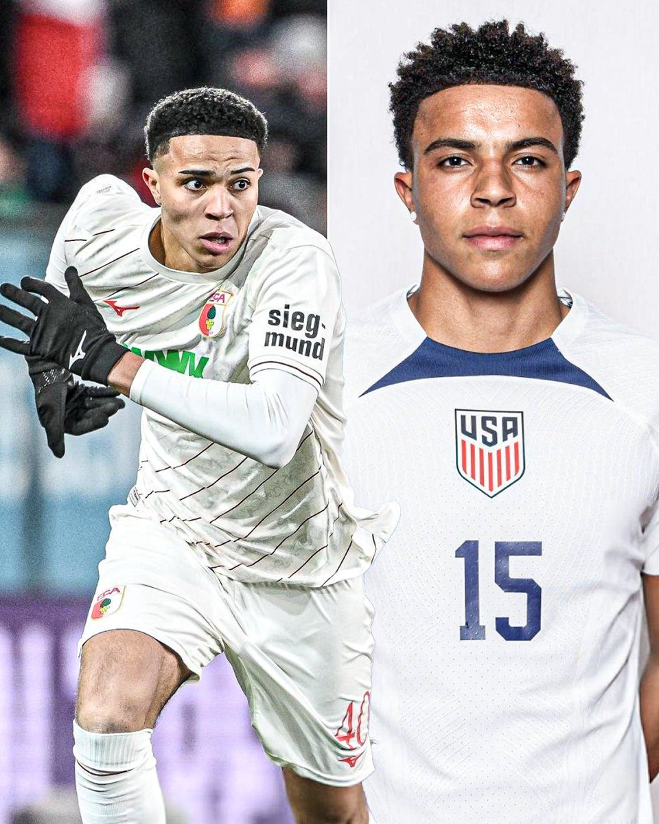 usmntonly's tweet photo. 19-year-old USMNT and Augsburg defender Noahkai Banks has left the door open for a potential internationals switch to Germany, even with the possibility of starting at a World Cup for the U.S. this summer. 🇺🇸🇩🇪

“It’s a difficult decision regarding my nationality. I’m very torn. I’m in contact with both the USA and Germany and both national coaches.

“I hopefully have a long career ahead of me, so I want to think carefully and speak with my family. I don’t want to make it dependent on a World Cup. I’m just happy to be in this position and to be able to make this decision. We’ll see what happens.”