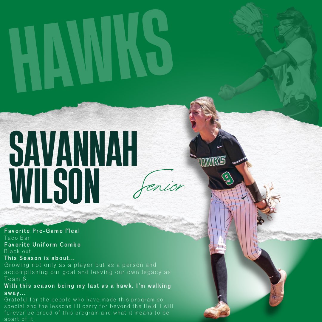 GreenHillHighSB's tweet photo. We are officially 1 day out from first pitch! 

Today we introduce senior pitcher, Savannah Wilson. Savannah brings a wealth of experience in the circle &amp; total poise on the mound in the big moments. She will look to cap off a successful 4 years as a hawk! 
#SoWeGo #BuildTheHill https://t.co/pY1nebLP1P