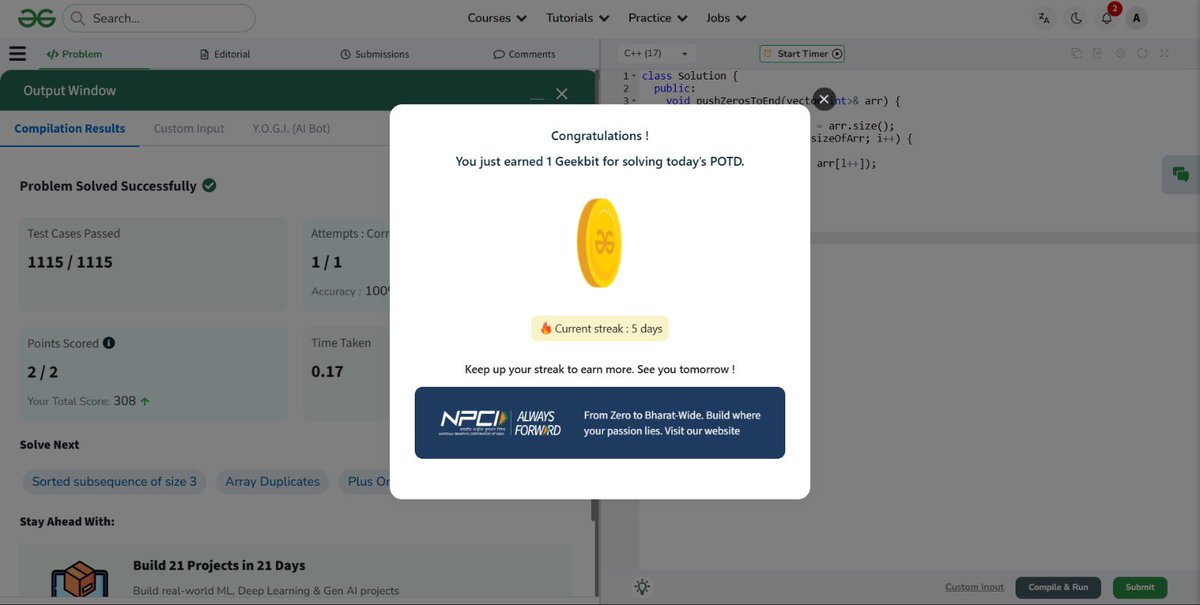 RealKumaraadi's tweet photo. #geekstreak60 challenge. day 3/60 #npci @geeksforgeeks @NPCI_NPCI https://t.co/wx6ktDdHzI
