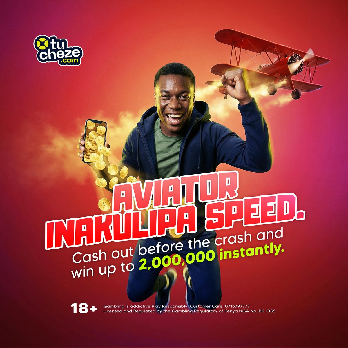 tucheze_com's tweet image. Hii ndio ile masaa ya kuingia site, na as low as 10 bob unatoka na furaha ya ushindi.

Cheza Aviator ya Tucheze.com, fika odds za juu ushinde up to 2,000,000. Deposits ni faster, na withdrawals ni sare. 📲 

#Tucheze #HomeOfWinners #Aviator
