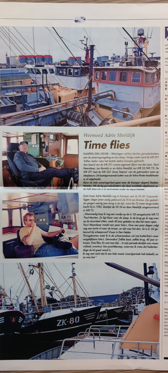 Twee oude kotters van mijn vader zijn naar de sloop gegaan. In Kampen hebben we nog één keer afscheid genomen. Het blijft verschrikkelijke kapitaalvernietiging. Natuurorganisaties maken dit land helemaal kapot. 😪
