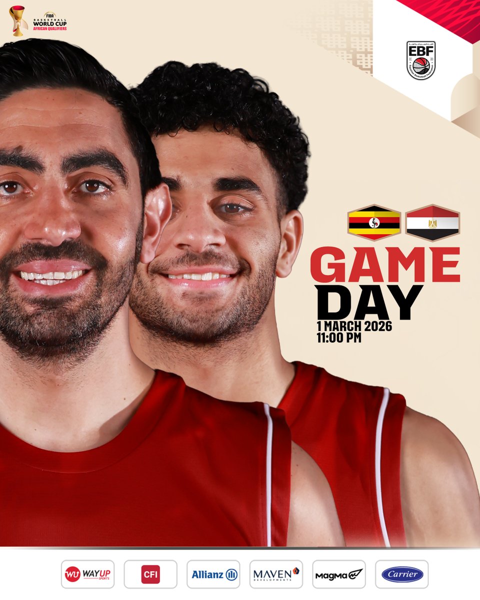 EBBFED's tweet photo. مــبـــــــــاراة الــيــــــــوم! 🏀👊🏻

منتخب مصر يختتم منافسات النافذة الثانية بمواجهة منتخب أوغندا في تمام الساعة 11 مساءً 🇪🇬🕚

المباراة مذاعة عبر قناة أون سبورت 📺

#EBF | #الاتحاد_المصري_لكرة_السلة
#FIBAWC | #STEPITUPEGYPT
#WinForEgypt | #شجع_مصر https://t.co/duxIdJr5yx