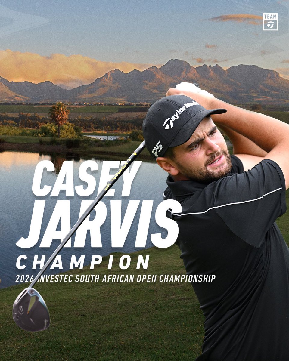 TWO-TIME DP WORLD WINNER! Casey Jarvis wins the Investec South African Open Championship. That’s back-to-back wins. 👏 #TeamTaylorMade #BeyondDriven