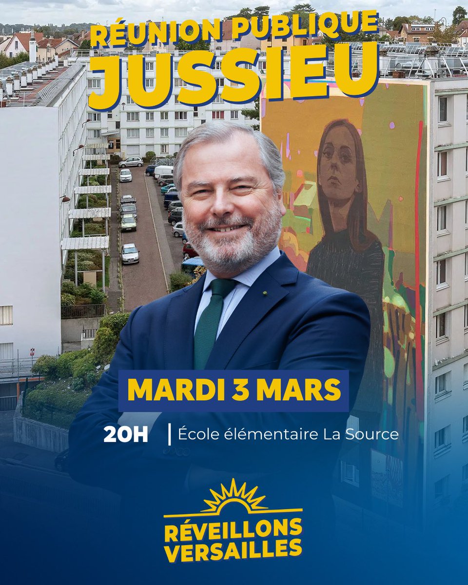 Retrouvons-nous, le mardi 3 mars, pour vous présenter notre projet et échanger sur vos attentes à l'école La Source ! 💙💛

#municipales2026 #versailles