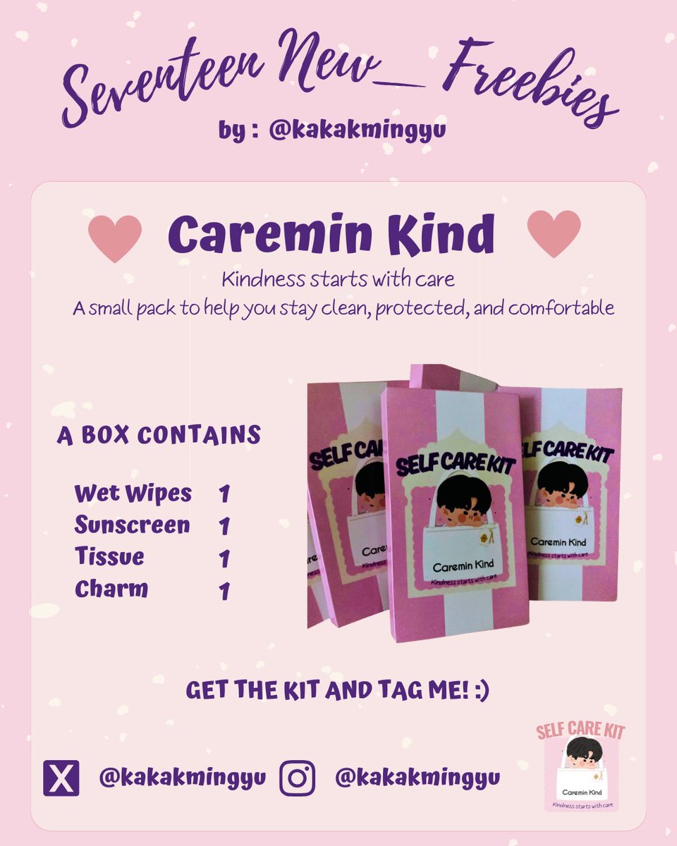 KakakMingyu's tweet photo. SEVENTEEN “NEW_” Singapore & Bangkok Freebies/Giveaway🩵🩷

Caremin Kind
Kindness starts with care
A small pack to help you stay clean, protected, and comfortable

🇸🇬 7 Mar 2026
🇹🇭 14–15 Mar 2026
📍 Meeting point TBA

Can’t wait to share this with you 🩷🩵

#NEW_SINGAPORE 
#NEW_BANGKOK