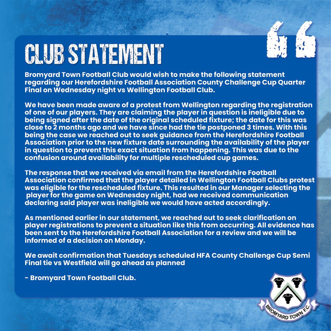Bromyard Town FC tweet media