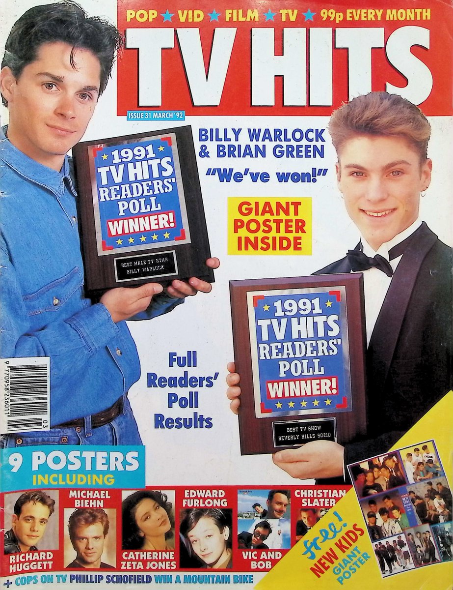 TvDidYouSee's tweet photo. #OnThisDay from March 1992 - TV HITS
The results of the TV Hits readers poll are in -
Best TV Show: Beverly Hills 90210
Best Soap: #HomeAndAway
Worst TV Show: #Brookside
Best Singer: #JasonDonovan
Uncoolest Person: #ChesneyHawkes
Best New Star: #MarkyMark
Best Group: #NKOTB https://t.co/FM0Y1kork8