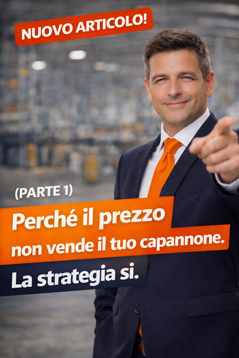 CapannoneA's tweet photo. “Mettiamolo un 10% più alto, così abbiamo margine.”

È l’errore che fa perdere mesi nella vendita di un capannone.

Il prezzo non vende. La strategia sì.

Nel nuovo articolo spiego perché la fascia giusta vale!

Leggi prima di pubblicare. 👇 https://t.co/g4ZR5ThjeG

#capannoni https://t.co/nyo8Orm6Vv
