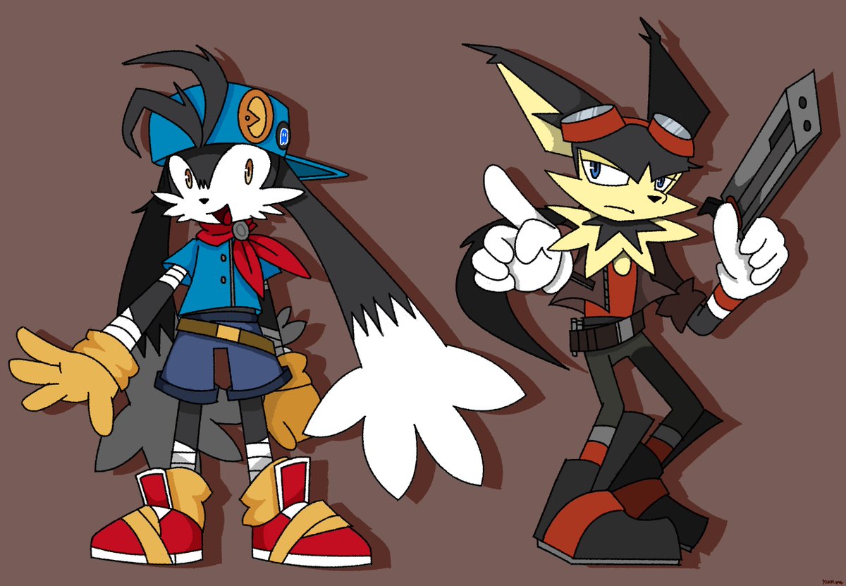 Klonoa and Guntz if they are in Sonic Boom or something (Also want to experiment on outlined art and shading so here) #klonoa #fanart