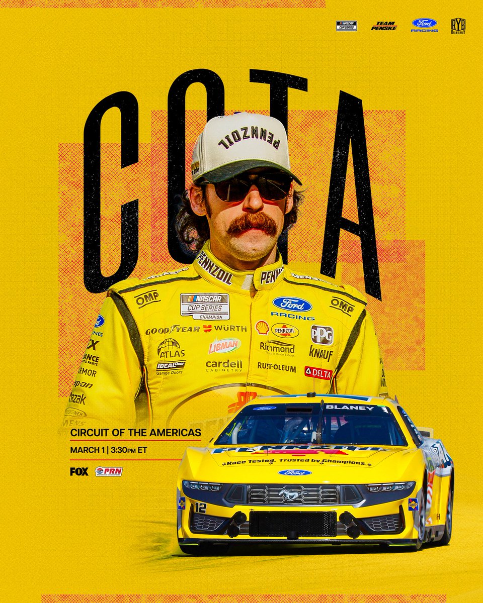 RACE DAY: COTA on <a href="/NASCARONFOX/">FOX: NASCAR</a> at 3 PM ET
#fordracing #americasraceteam