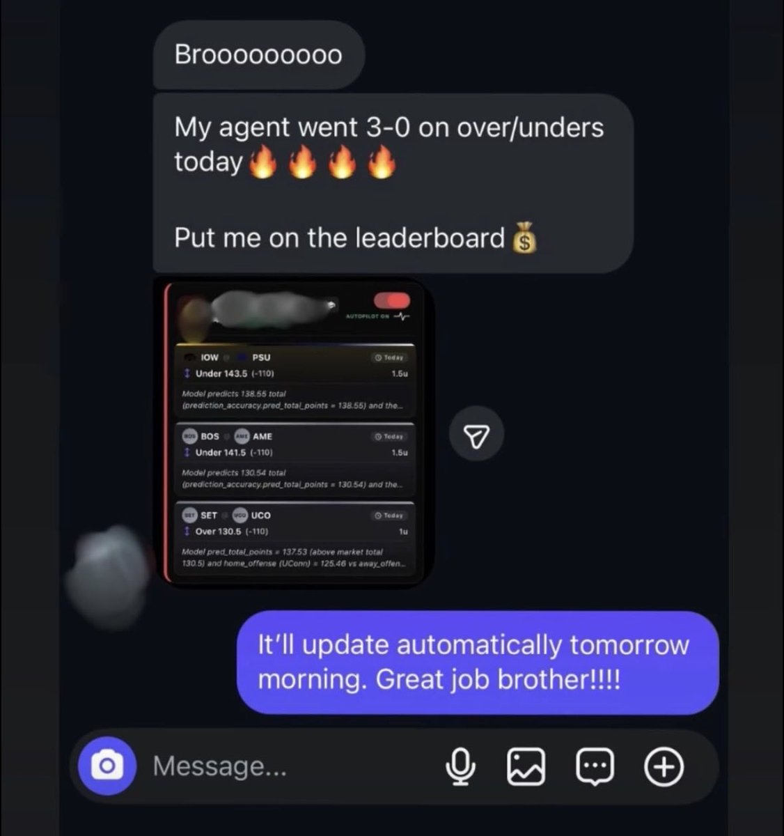 WagerProof tweet media