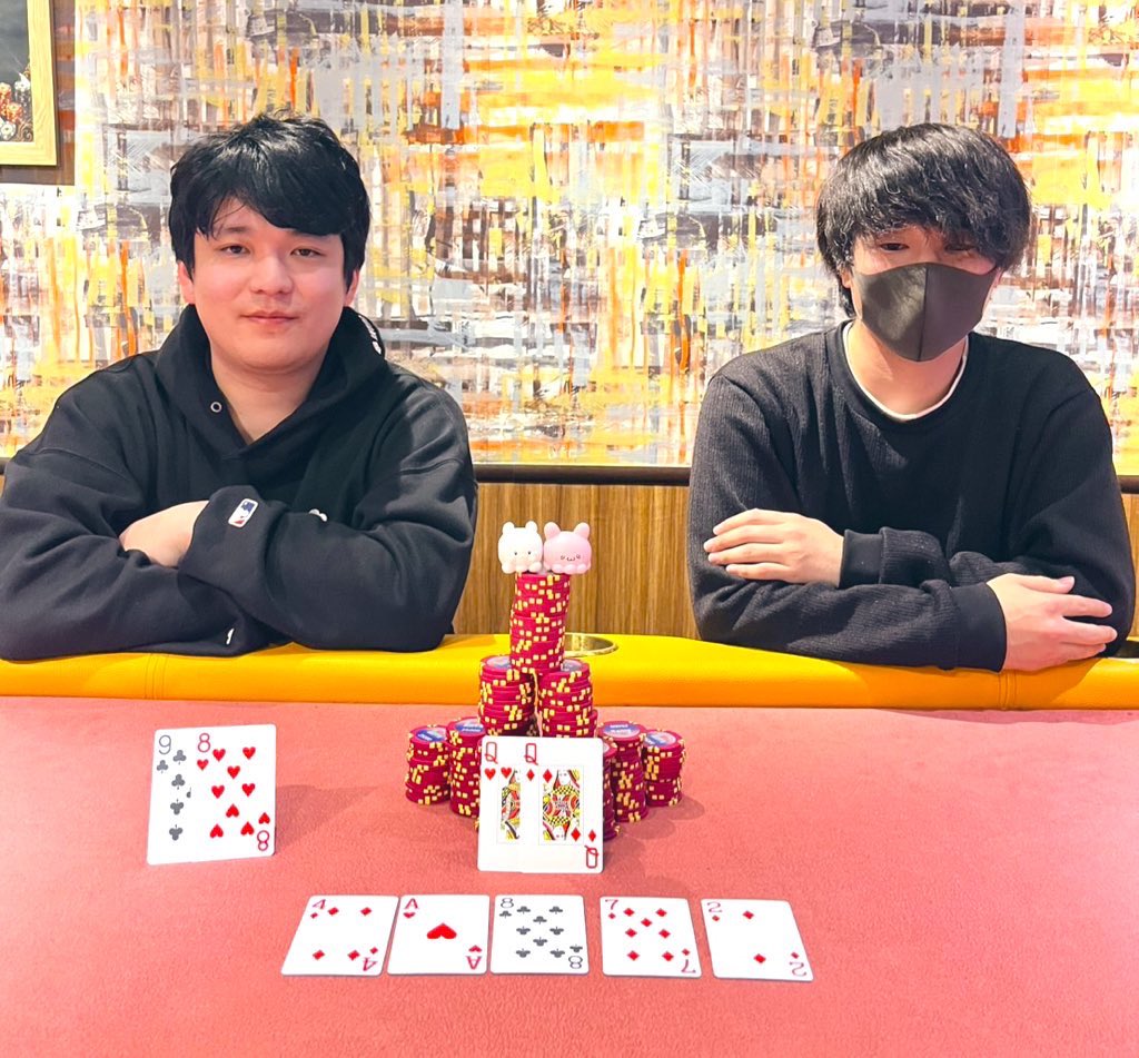 liveace_mix's tweet image. 【9HIGH season33 Main Event 終結】

激闘を制したのは、かおるさん👑

ファイナルテーブルの最後、立ちふさがったのは本大会「2連覇」の期待を背負った自分。

挑戦者猛追を振り切り、見事チャンピオンの座を掴み取りました❗️

🥇　かおる様
🥈　とくっち　様

おめでとう御座います！！
#9high