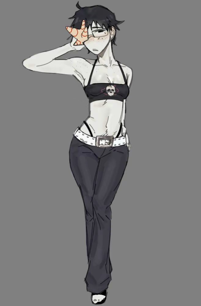Short hair Coral glasses from 2023 purr, lowkey miss how cunty i used to draw her