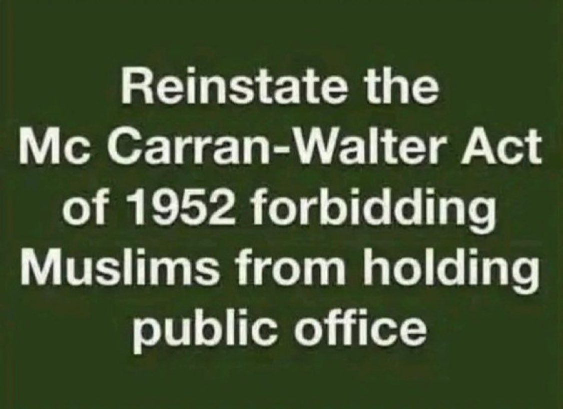Pass it now!

Ban Terrorists from holding office in America &amp; living here. Deport. 

Americans only!