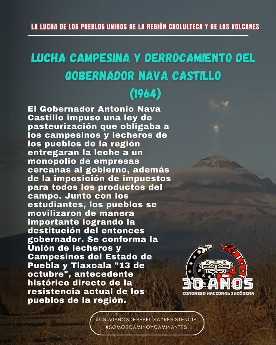 CNI_Mexico's tweet photo. Cuando hablamos de la región cholulteca no nos referimos a los límites jurisdiccionales del mal gobierno, sino al antiguo territorio cultural e histórico que los pueblos nahuas habitamos desde hace siglos.
 
#CNI30añosdeRebeldiayResistencia #Somoscaminoycaminantes https://t.co/us5dLuK5EP