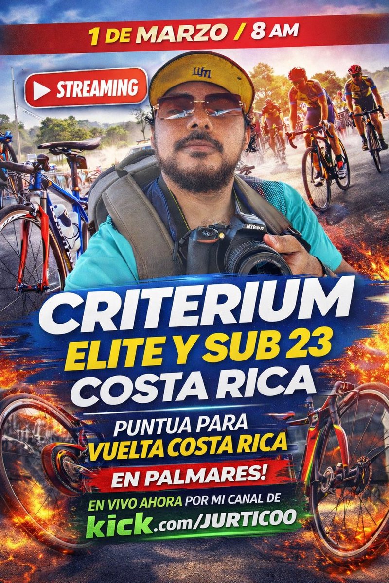 Critérium Costa Rica en Palmarez en 20 minutos prendo 💪🏾💪🏾🔥

kick.com/jurticoo 

#criterium #crciclismo