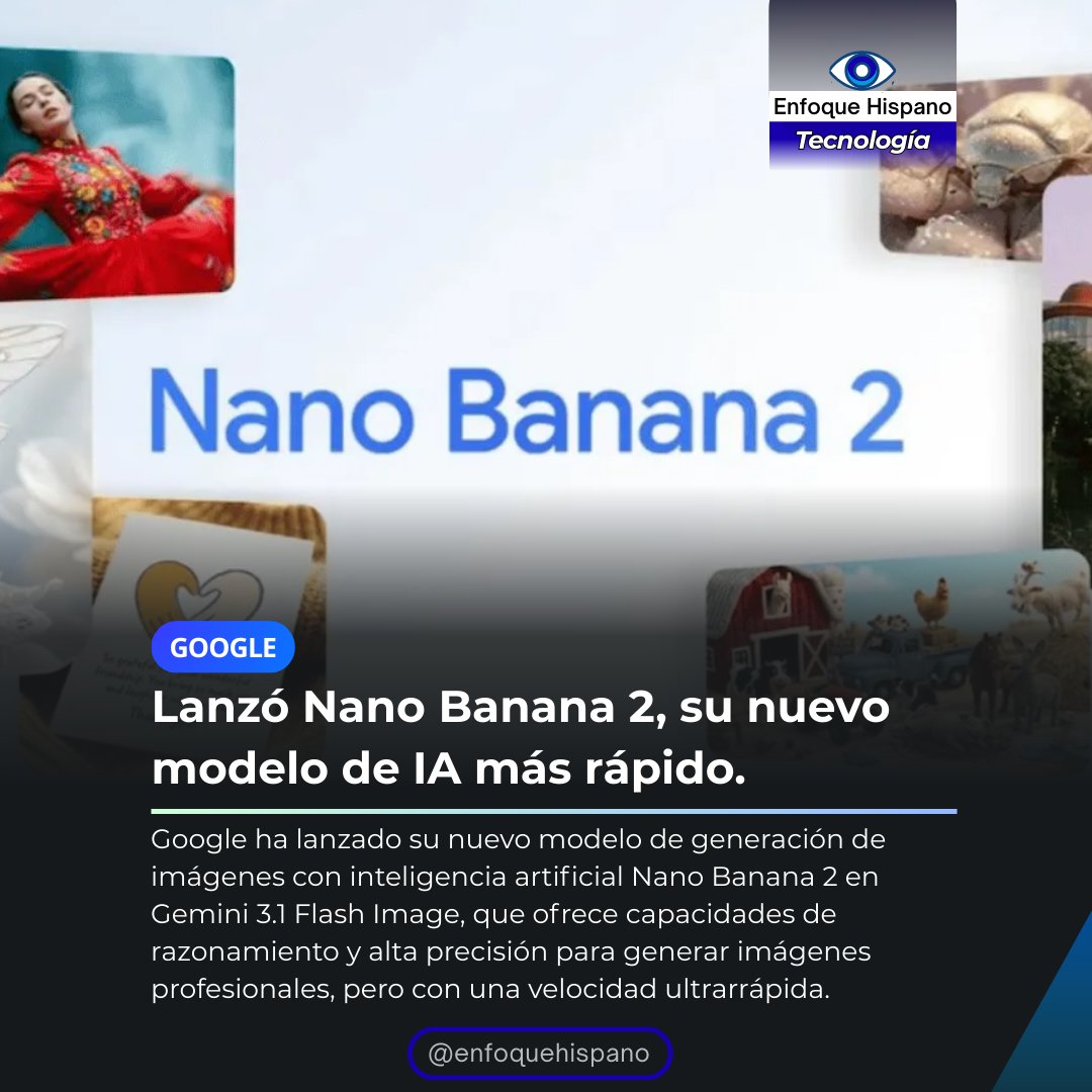 📲| Google lanzó Nano Banana 2, su nuevo modelo de IA más rápido. Nano ...