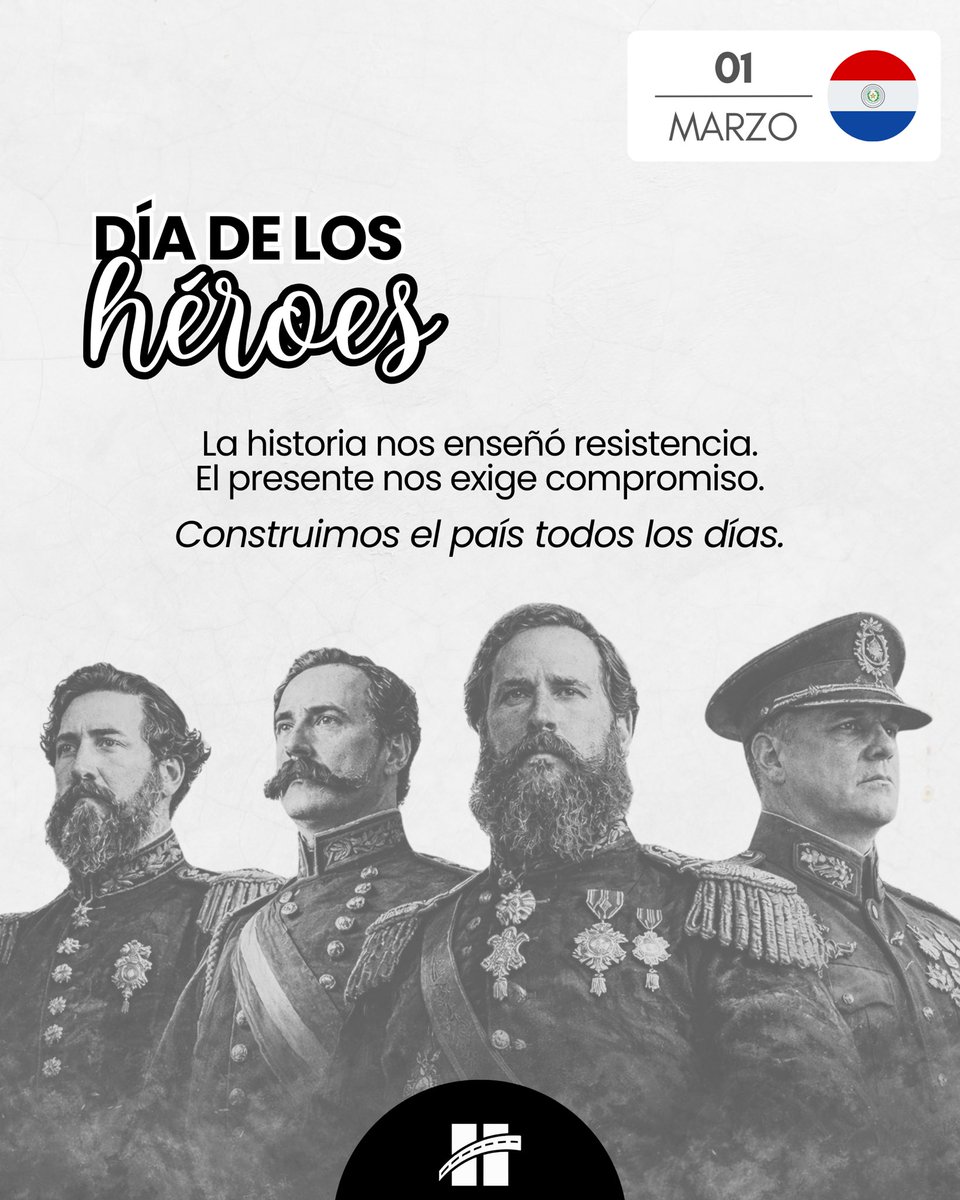 HeiseckeC's tweet photo. 1° de marzo 🇵🇾
Día de los Héroes.

Honramos su valentía y renovamos nuestro compromiso con el país.

#DíaDeLosHéroes #Paraguay https://t.co/X7VRpunDgu