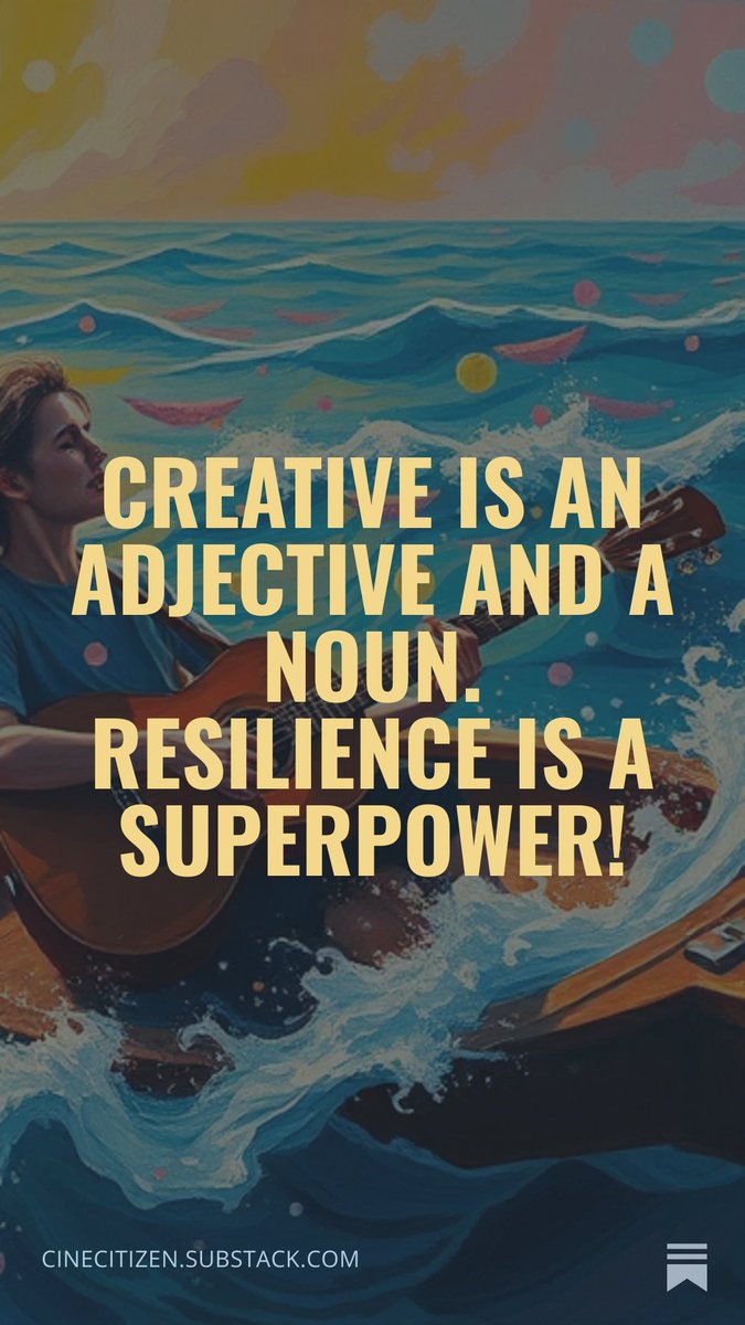 cinecitizen's tweet image. Creative is an Adjective and a Noun. Resilience is a Superpower! The first in a series of thoughts on creative resilience on Substack open.substack.com/pub/cinecitize… #creativity #creativeprocess