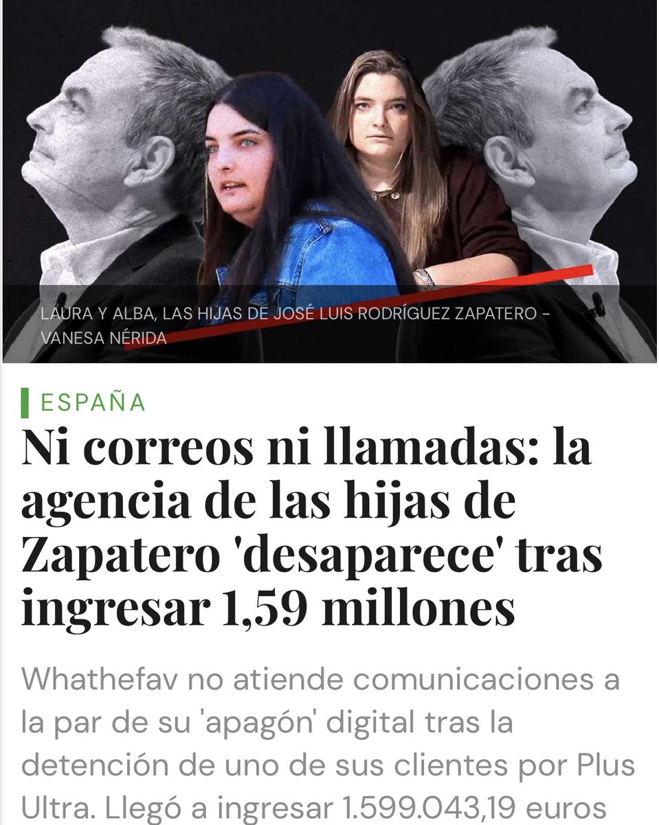 Detienen a su cliente y las dos hijas de ZP (las dos bueyes de la tierra media) y su empresa desaparece… Vamos, de lo más normal del mundo.