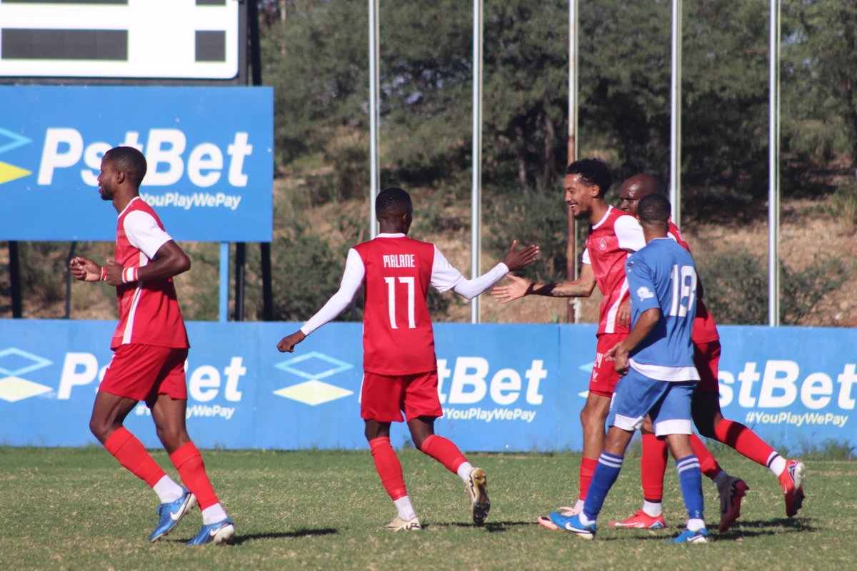 african_StarsFC's tweet photo. ITโS 5-1!!! โญ๐ฅ
African Stars are putting on a show!
Charles Hambira adds his name to the scoresheet and M. Jackson delivers another masterclass to extend our lead ๐ชโฝ
Clinical. Confident. Unstoppable today! ๐๐๏ธ
#StarsStayStars #Matchday #GoalFest https://t.co/waLD7ju3BT