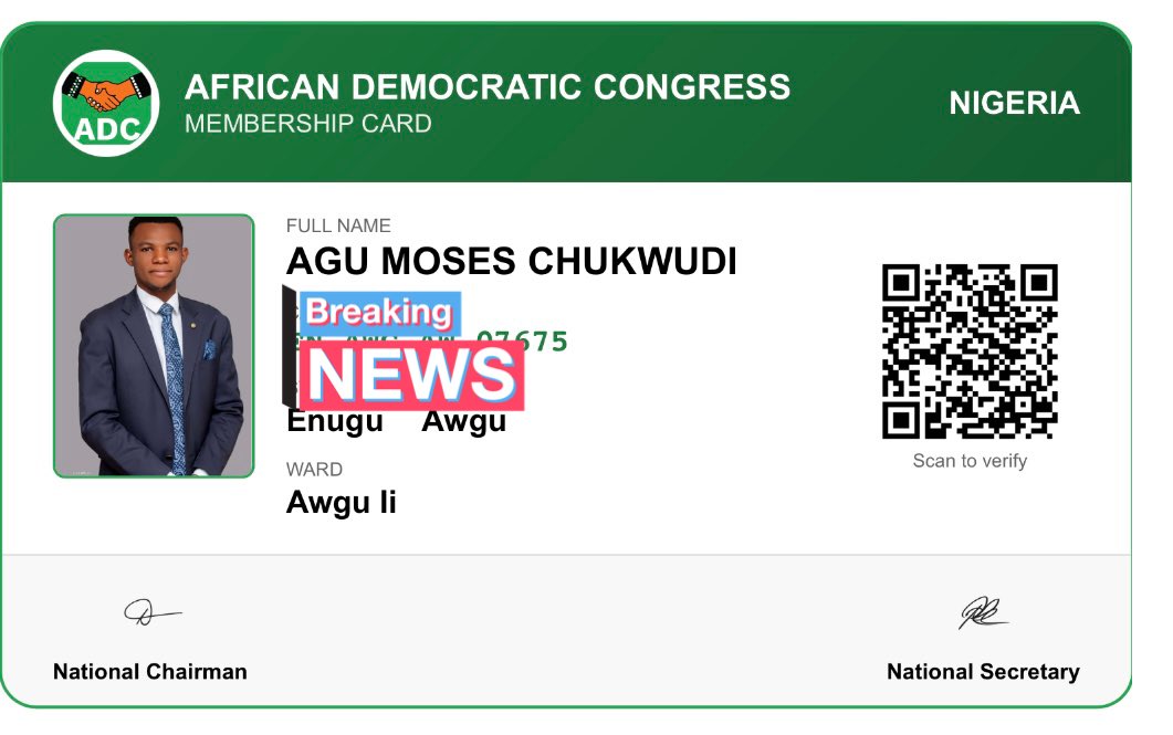 This is to call all well meaning Nigerians to join the online membership drive of the ADC…. I have registered as a member, what are you waiting for?