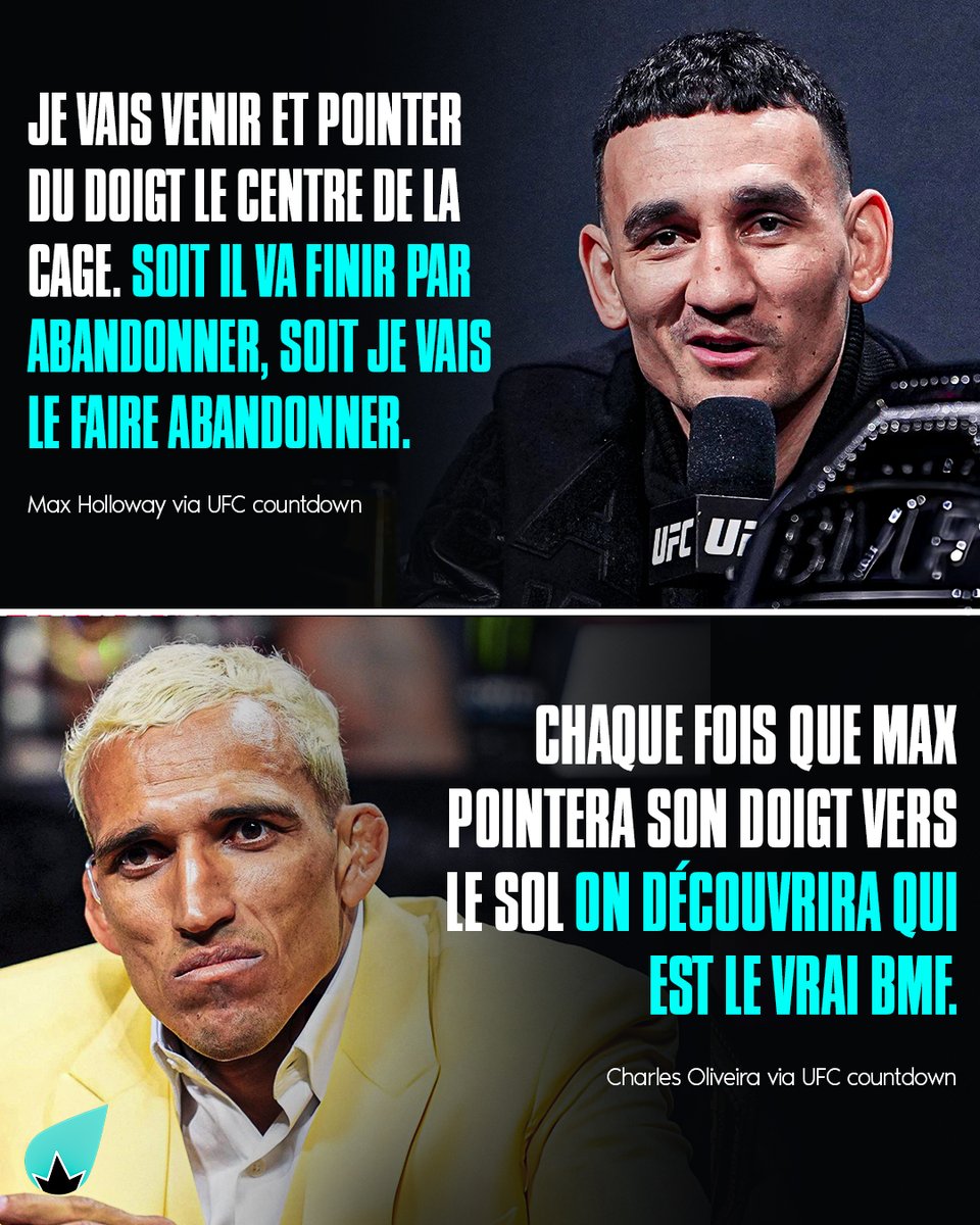 Charles Oliveira et Max Holloway sont prêts à en découdre au centre de l’octogone. 😤👇

#UFC326