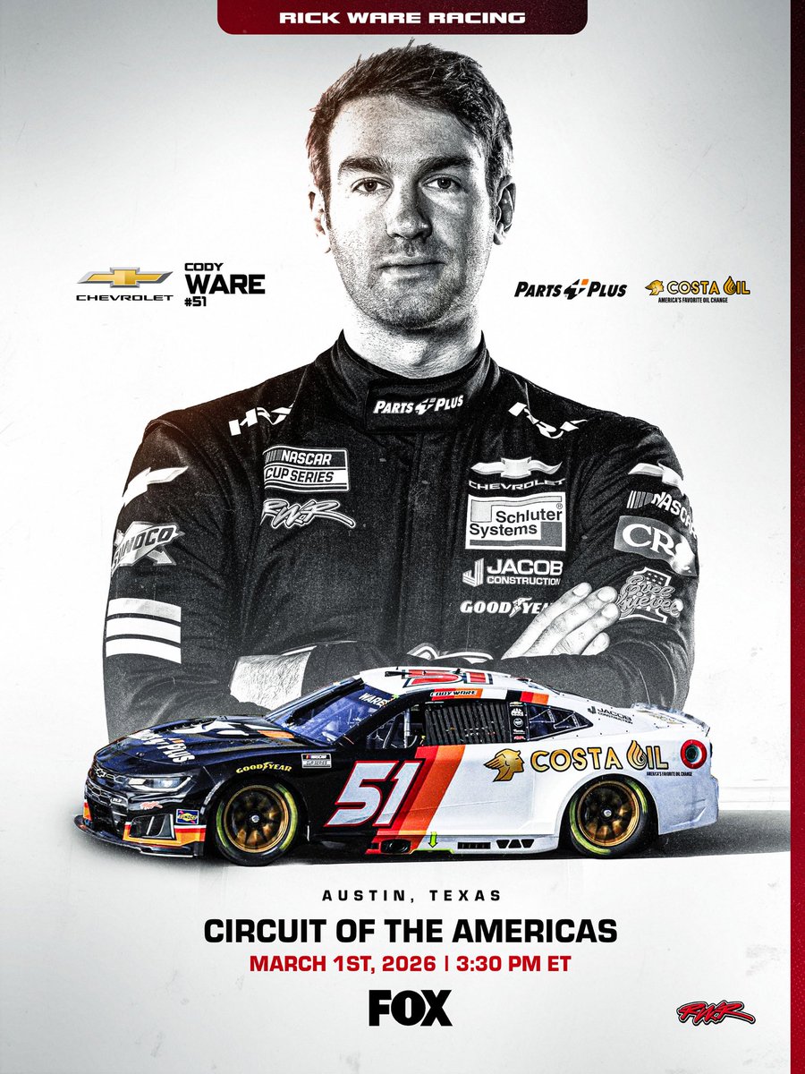 RickWareRacing's tweet photo. #tunein RACEDAY @COTA 
3:30pm ET @NASCARONFOX https://t.co/n0Bc2fZUXy