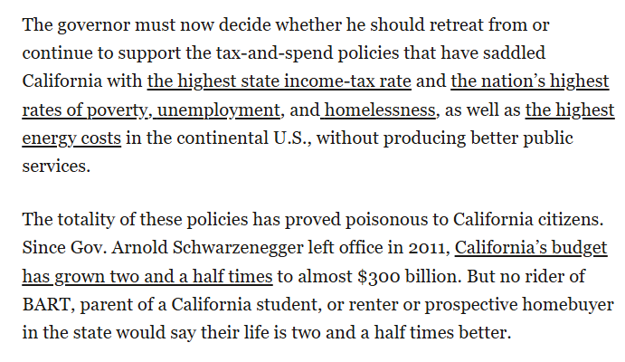 skepticaliblog's tweet photo. “Since Gov. Arnold Schwarzenegger left office in 2011, California’s budget has grown two and a half times to almost $300 billion

... The sorry truth is that the extra tax revenue has flowed largely to government employees in the form of lavish compensation packages.” https://t.co/Ys439pCIqa