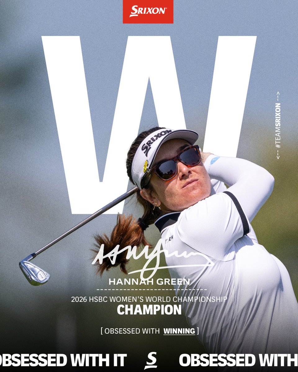 SrixonGolf's tweet photo. Early season momentum rolling. 🔥🏆
A strong week in Singapore sees Hannah Green back on top, bringing another great moment to #TeamSrixon. https://t.co/UYxz95cRj4
