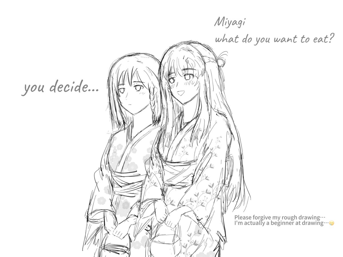 👘Miyagi &amp; 👘Sendai 
Sorry, my drawing is a bit messy… #週クラ
