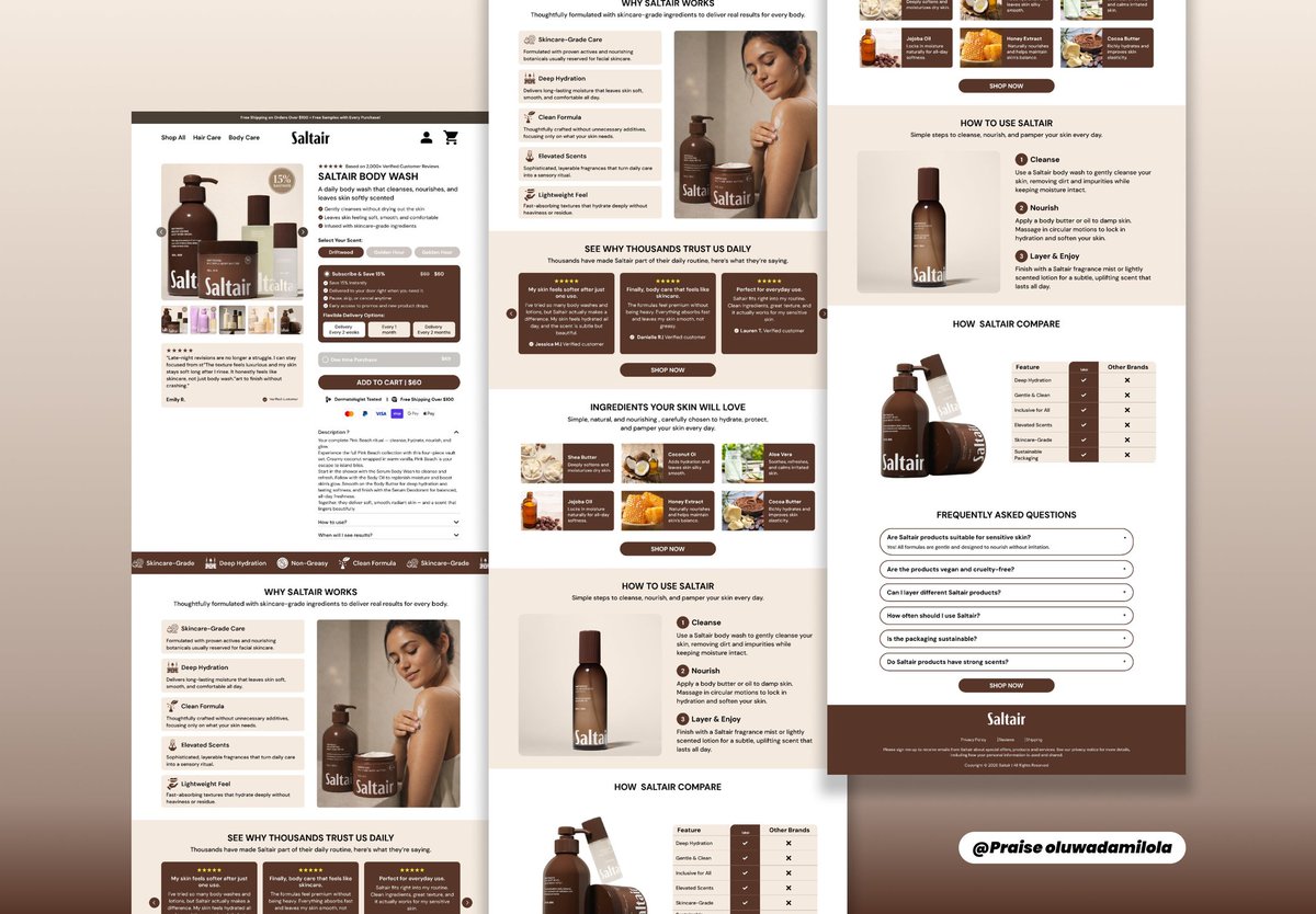oluwadamil50842's tweet photo. A product page should guide, not confuse.
Clear value. Smart flow. Zero friction to checkout.
Thatβs how a good structure turns scrolls into sales.
#EcommerceDesign #ProductPageDesign #CRO #Shopify #LandingPageDesign #ConversionOptimization #UXUI #EcomGrowth #ecommerce #dtc https://t.co/XC6p4EO4WW