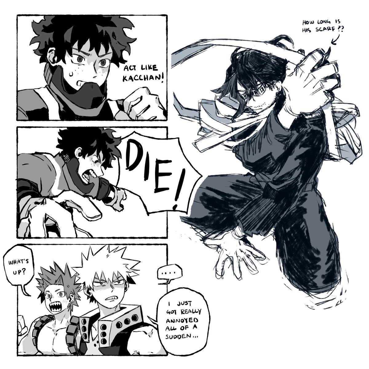drawings after i finished eps 8-10 of bnha...the dichotomy of bakugou's pride and his deep insecurities is making me dizzy