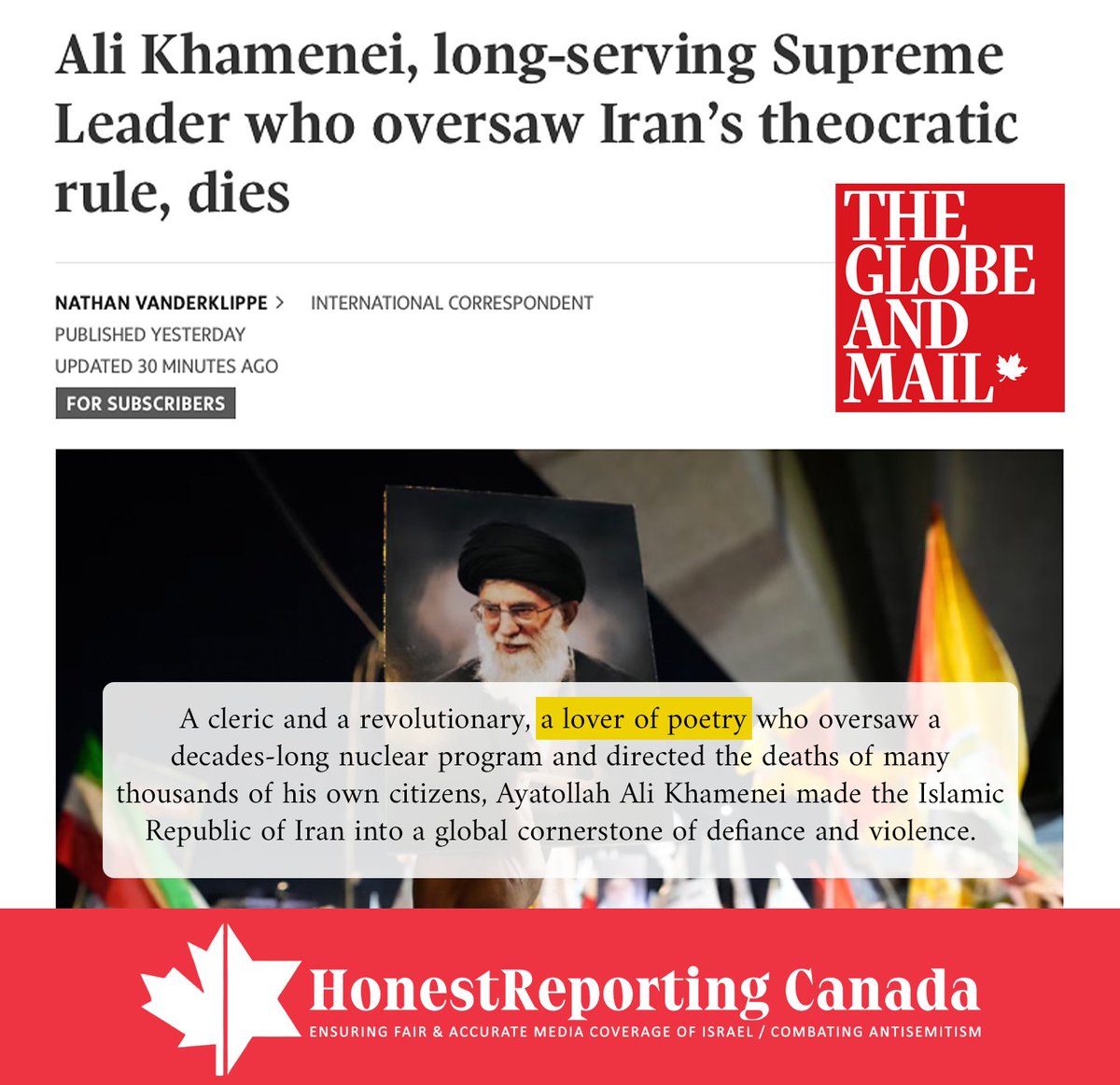 HonestReporting Canada tweet media