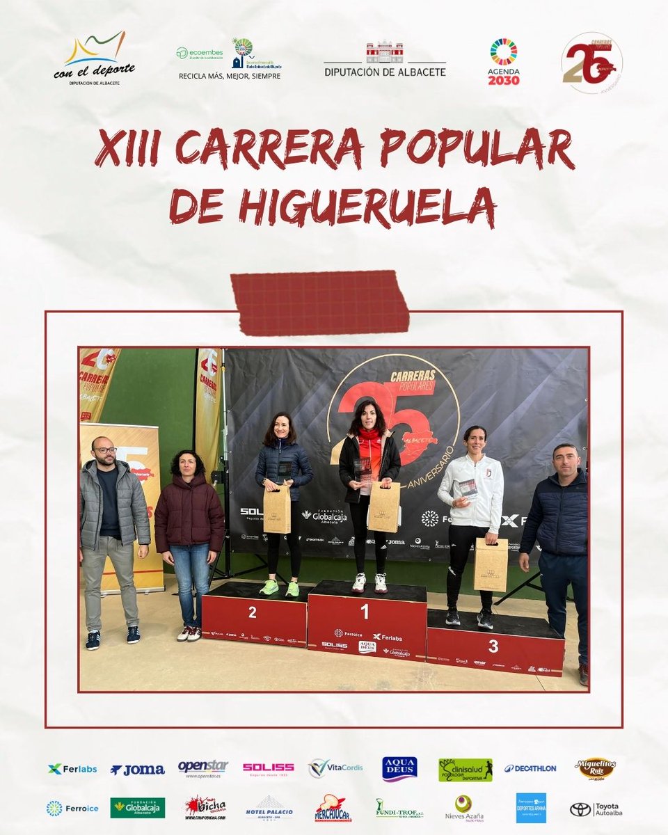 DipualbaDeporte's tweet image. 🚩 #CCPP | #Higueruela, una fiesta en una nueva edición de la ‘Subida al Mojinete’. José Antonio Hernández Navajas y Eva Valera García suben a lo más alto del pódium en una prueba que congregó a cerca de 700 atletas.

✍️ ¡La crónica! 👇
deportes.dipualba.es/Noticias/Ver/9…

#CarrerasPopulares