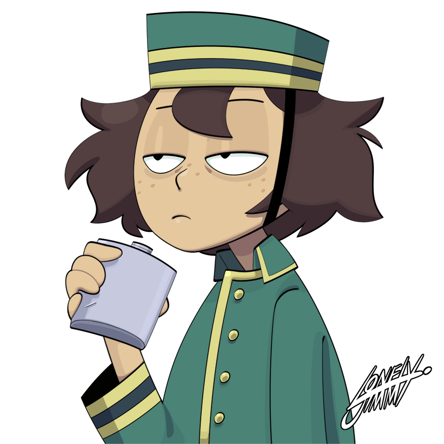 Bella with her favorite juice.
#amphibia  
Anyone remember Bella? 🥲