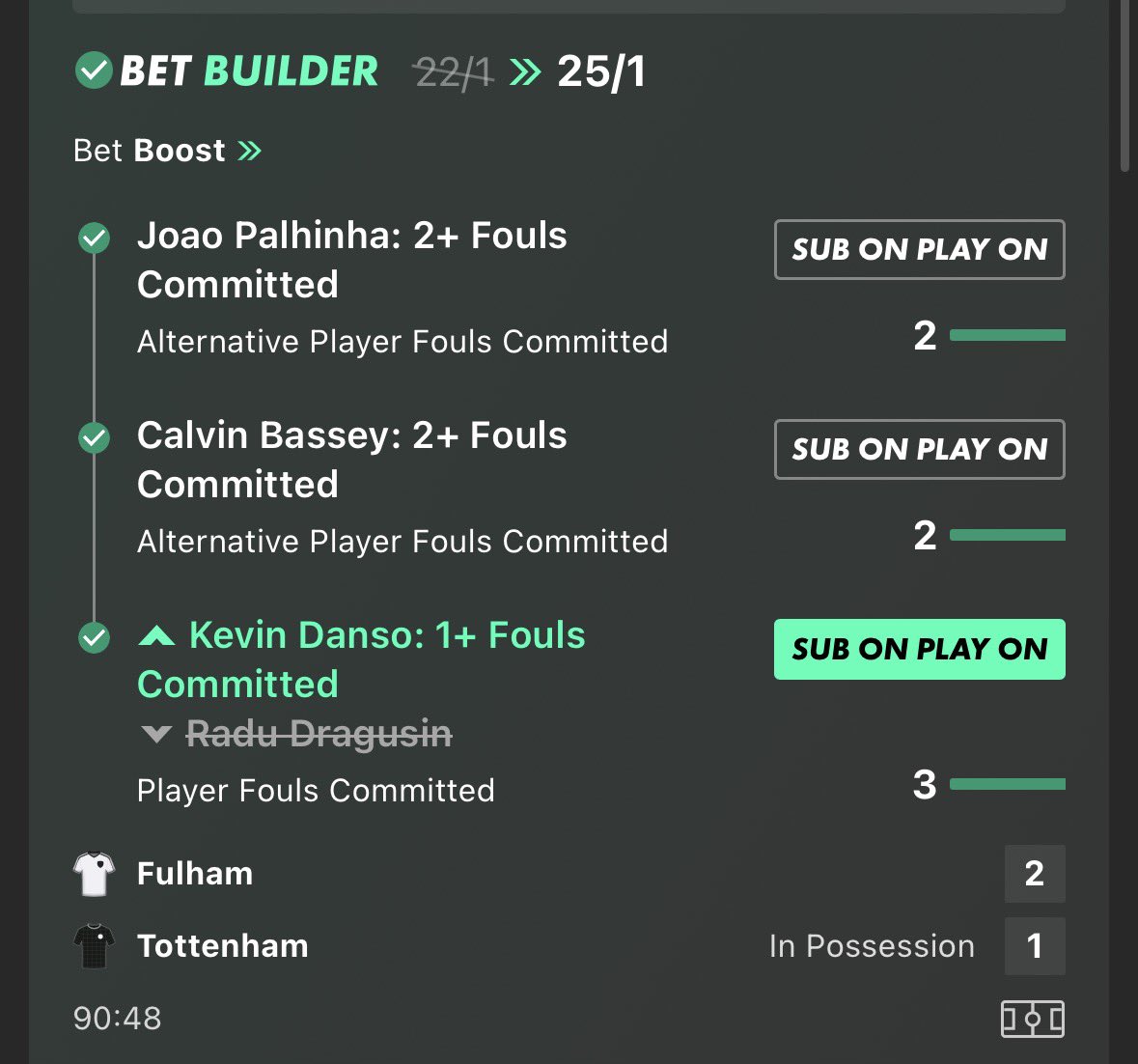 😍 YOU BEAUTY!!!!

25/1 FOULS BOOST LANDS!!! 

GET IN THEREEE!! ❤️

18+ gambleaware