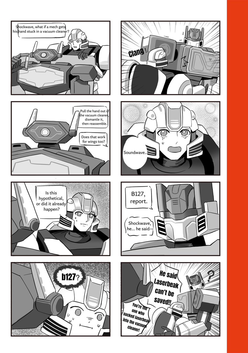 tiantiann7's tweet image. Soundwave is calm. 
Shockwave is not amused.
B127 is explaining.

And Starscream is still complaining about his paint job.
#TransformersOne #Bumblebee #Shockwave #Soundwave